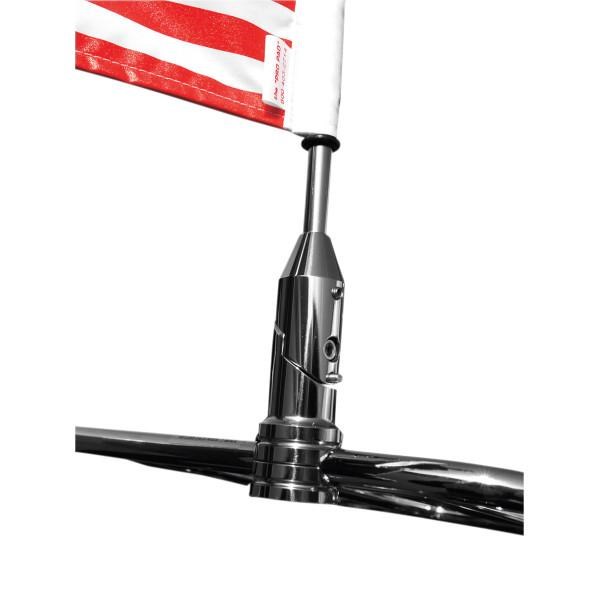 Indian Rack Extended Motorcycle Flag Mount - Polished Stainless