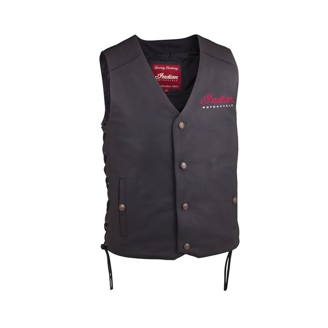 Men&#39;s Indian Motorcycle® Vest 2 - Black Leather | Competition Accessories